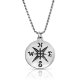 Silver North Star Coin Pendant Necklace                                              