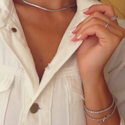 שרשרת טניס מכסף 925 משובצת זירקונים 