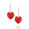 heart shaped swarovski earrings - Light Siam