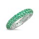טבעת כסף 925 משובצת באבני זירקון ירוקות