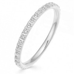 Eternity ring 925 sterling silver and a row of  zircon stones