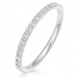 Eternity ring 925 sterling silver and a row of  zircon stones