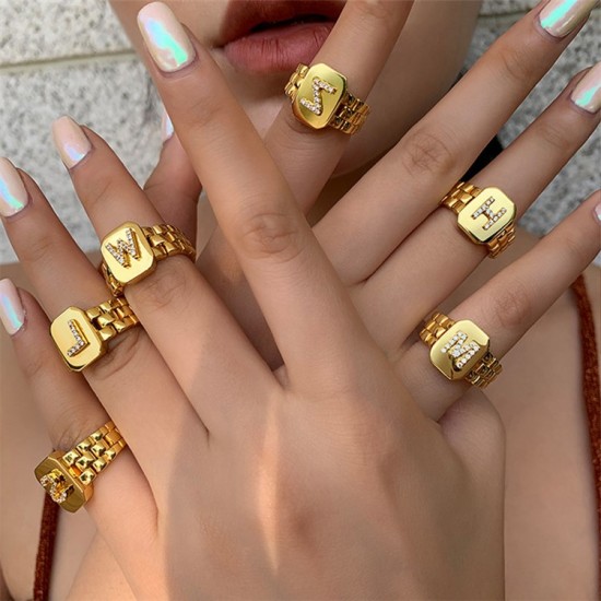 Initial letter ring 18k gold plated Initial letter ring 18k gold plated