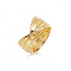 Twisted Wave ring 18k gold plated