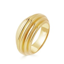 טבעת עבה בציפוי זהב 