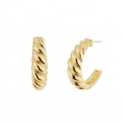 Gold Plated Twisted Hoop Earrings