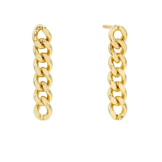 Cuban chain drop stud earrings 18k gold plated Cuban chain drop stud earrings 18k gold plated