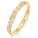 Double eternity ring 18k gold plated silver and two rows of zircon stones