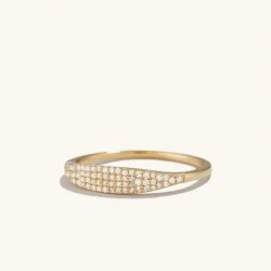 טבעת מכסף 925 בציפוי זהב משובצת 3 שורות זרקונים 