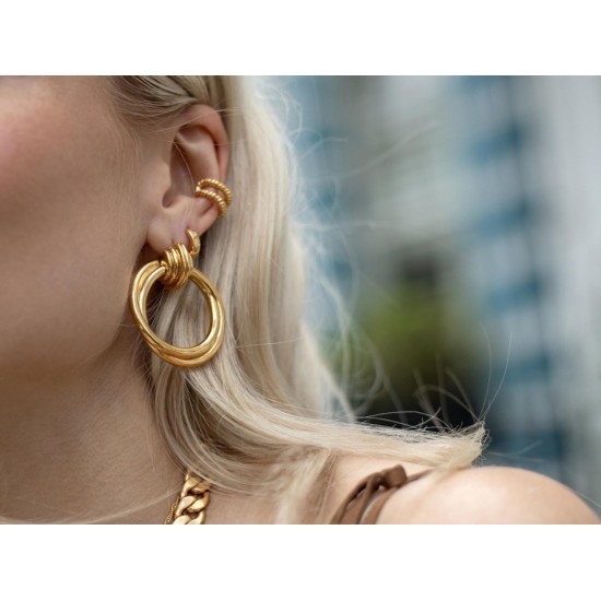 18k Gold Large Round Hoop Earrings 18k Gold Large Round Hoop Earrings
