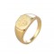 טבעת חותם לב בכסף 925 עם ציפוי זהב ואבן זירקון 